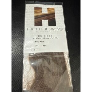Hotheads Hair Extensions Body Wave 14-16 Inch Color 5 Medium Brown 20pc Pack